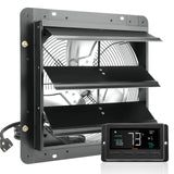 Automotive Repair & Speciality Tools: VEVOR Shutter Exhaust Fan, 356 mm / 14inch with Temperature Humidity Controller, EC-motor, 1024 CFM, Variable Speed Adjustable Wall Mount Attic Fan, Ventilation and Cooling for Greenhouses, Garages, Sheds
