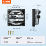 Commercial Cleaning Equipment: VEVOR Shutter Exhaust Fan, 406 mm /16inch with Temperature Humidity Controller, EC-motor, 1747 CFM, Variable Speed Adjustable Wall Mount Attic Fan, Ventilation and Cooling for Greenhouses, Garages, Sheds