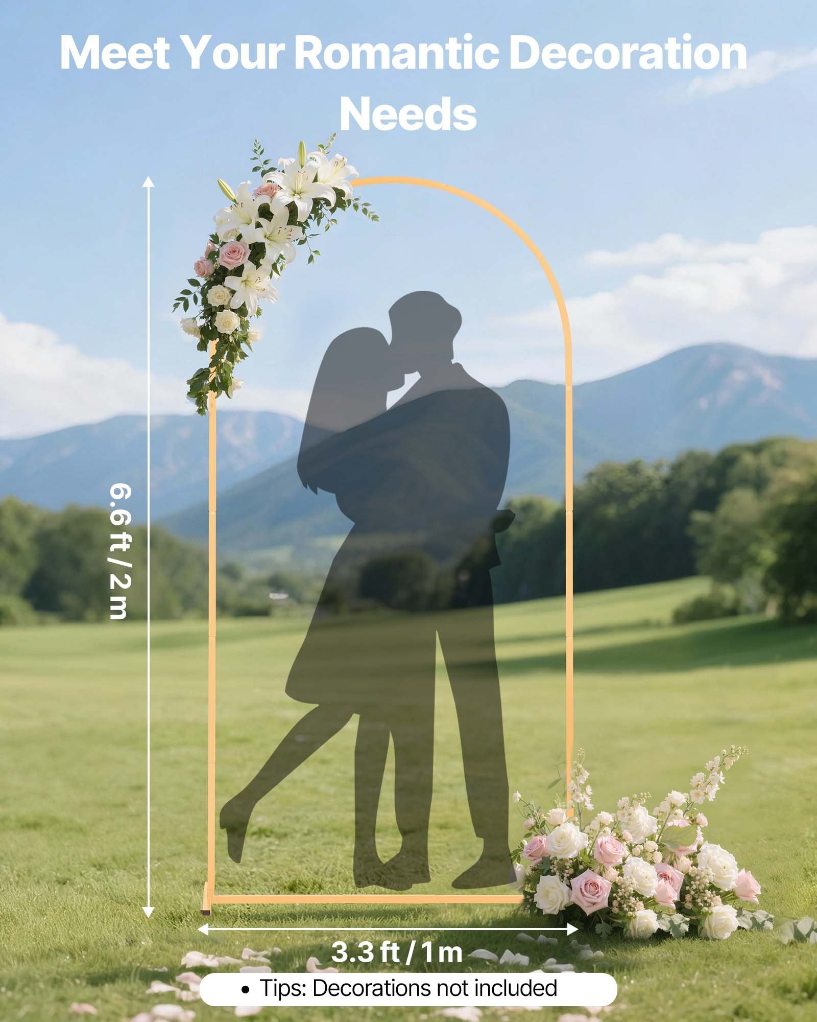 Bath Caddies: VEVOR Arch Backdrop Stand, 2 x 1 m, Stable Structure, Easy Assembly, 1 Set Gold Metal Arch Backdrop Stand for Wedding, Birthday Party, Graduation, Holiday Celebration, and Ceremony Decoration
