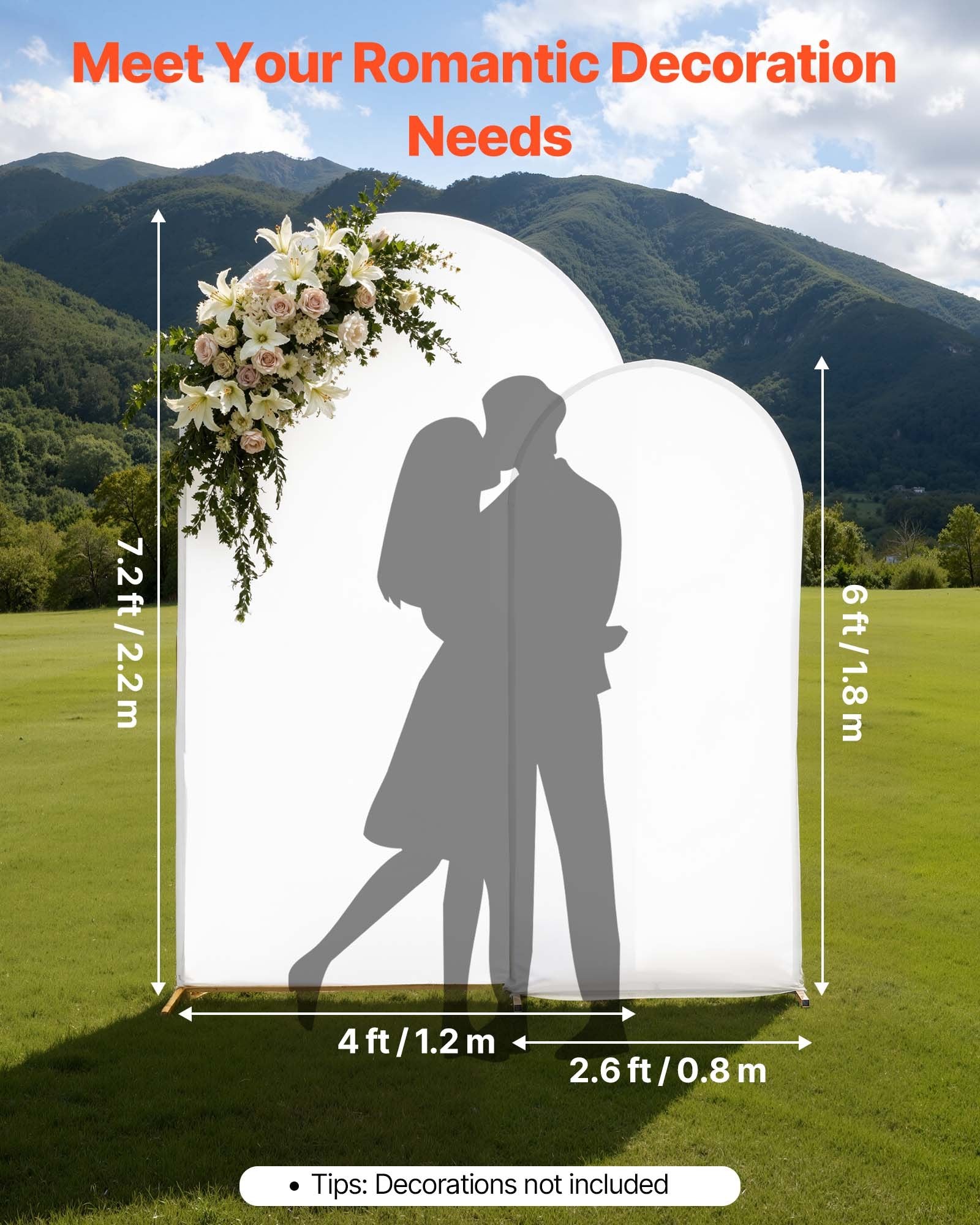 Bath Caddies: VEVOR Arch Backdrop Stand, Set of 2, 2.2 m and 1.8 m, Stable Structure, Easy Assembly, Gold Metal Arch Backdrop Stand with Cover for Wedding, Birthday Party, Celebration, and Ceremony Decoration