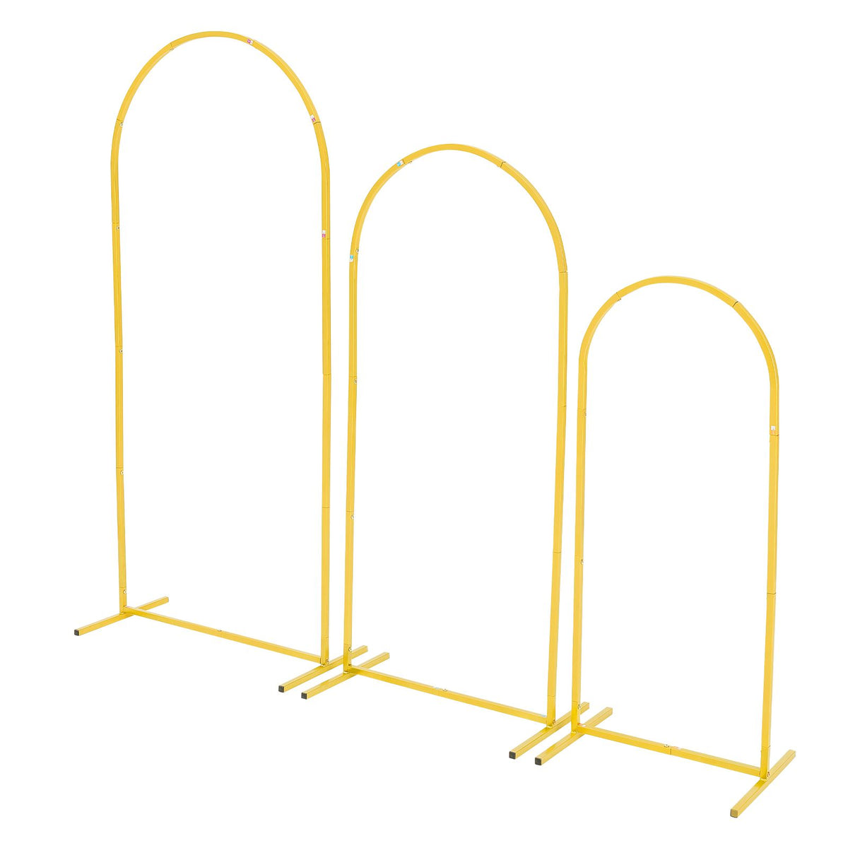 Arch Backdrop Stand, Set of 3, 1.8/1.5/1.2 m, Stable Structure, Easy Assembly, Gold Metal Arch Backdrop Stand for Wedding, Birthday Party, Graduation, Celebration, and Ceremony Decoration