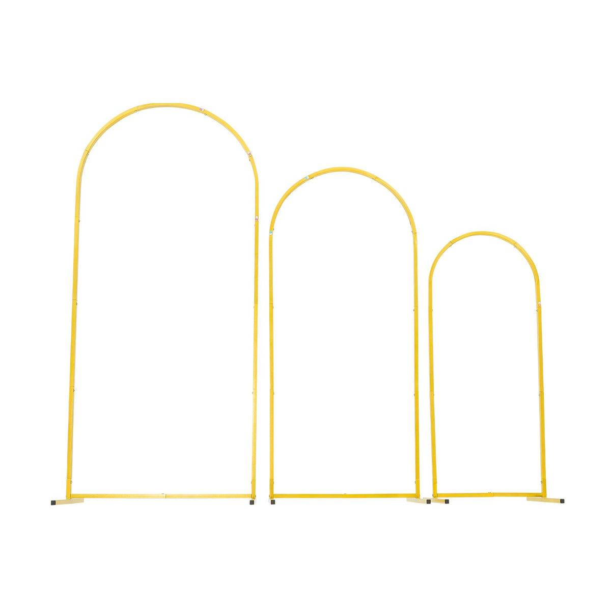 Arch Backdrop Stand, Set of 3, 1.8/1.5/1.2 m, Stable Structure, Easy Assembly, Gold Metal Arch Backdrop Stand for Wedding, Birthday Party, Graduation, Celebration, and Ceremony Decoration