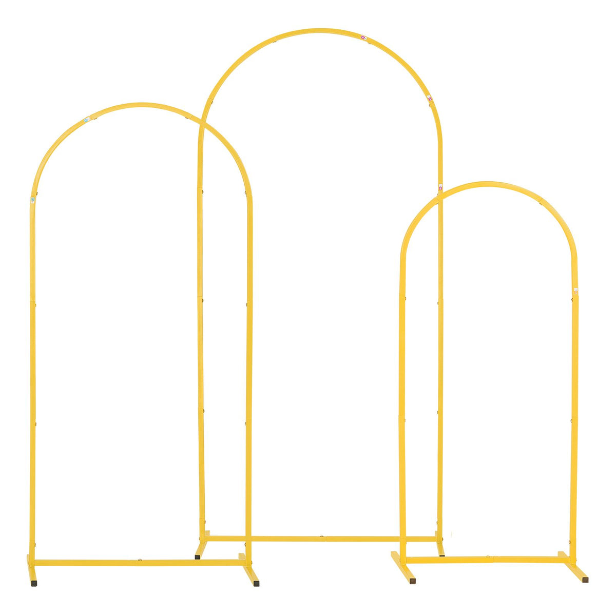 Arch Backdrop Stand, Set of 3, 1.8/1.5/1.2 m, Stable Structure, Easy Assembly, Gold Metal Arch Backdrop Stand for Wedding, Birthday Party, Graduation, Celebration, and Ceremony Decoration