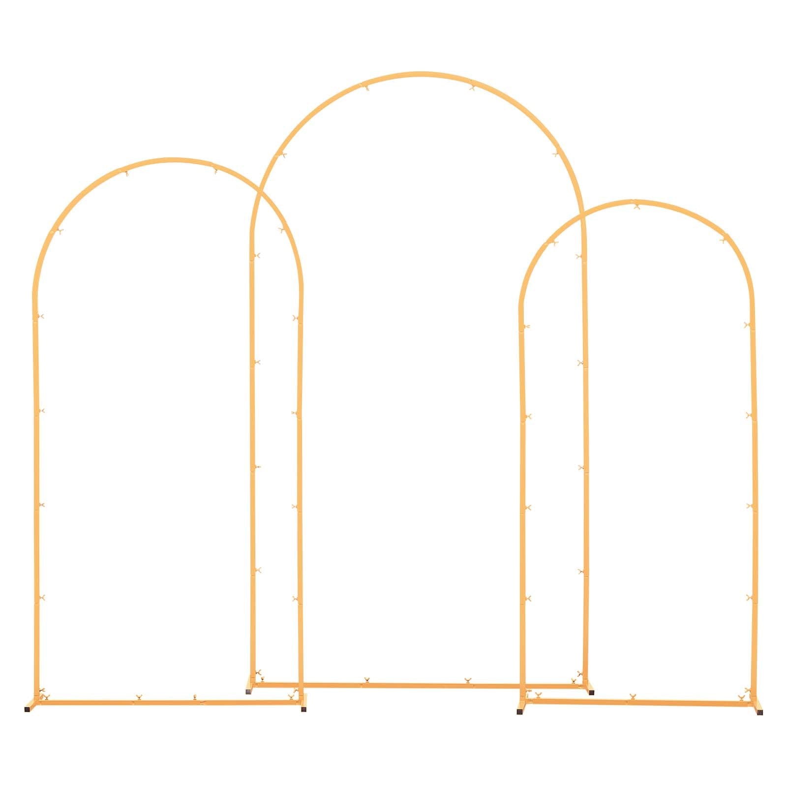 Bath Caddies: VEVOR Arch Backdrop Stand, Set of 3, 2.2/2/1.8 m , Stable Structure, Easy Assembly, Gold Metal Arch Backdrop Stand for Wedding, Birthday Party, Graduation, Holiday Celebration, and Ceremony Decoration