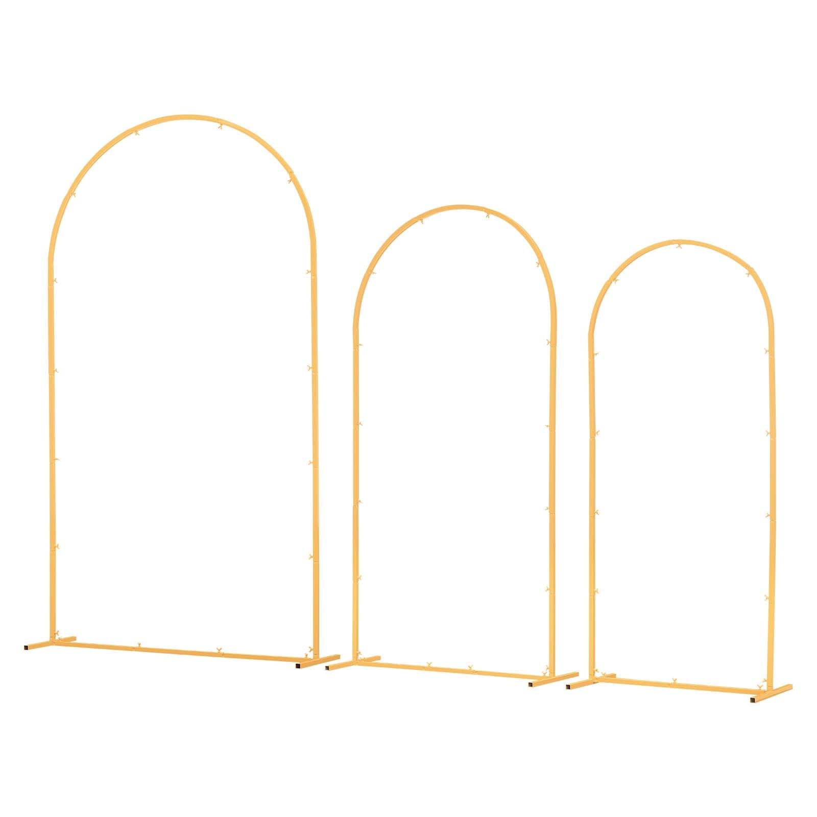 Bath Caddies: VEVOR Arch Backdrop Stand, Set of 3, 2.2/2/1.8 m , Stable Structure, Easy Assembly, Gold Metal Arch Backdrop Stand for Wedding, Birthday Party, Graduation, Holiday Celebration, and Ceremony Decoration