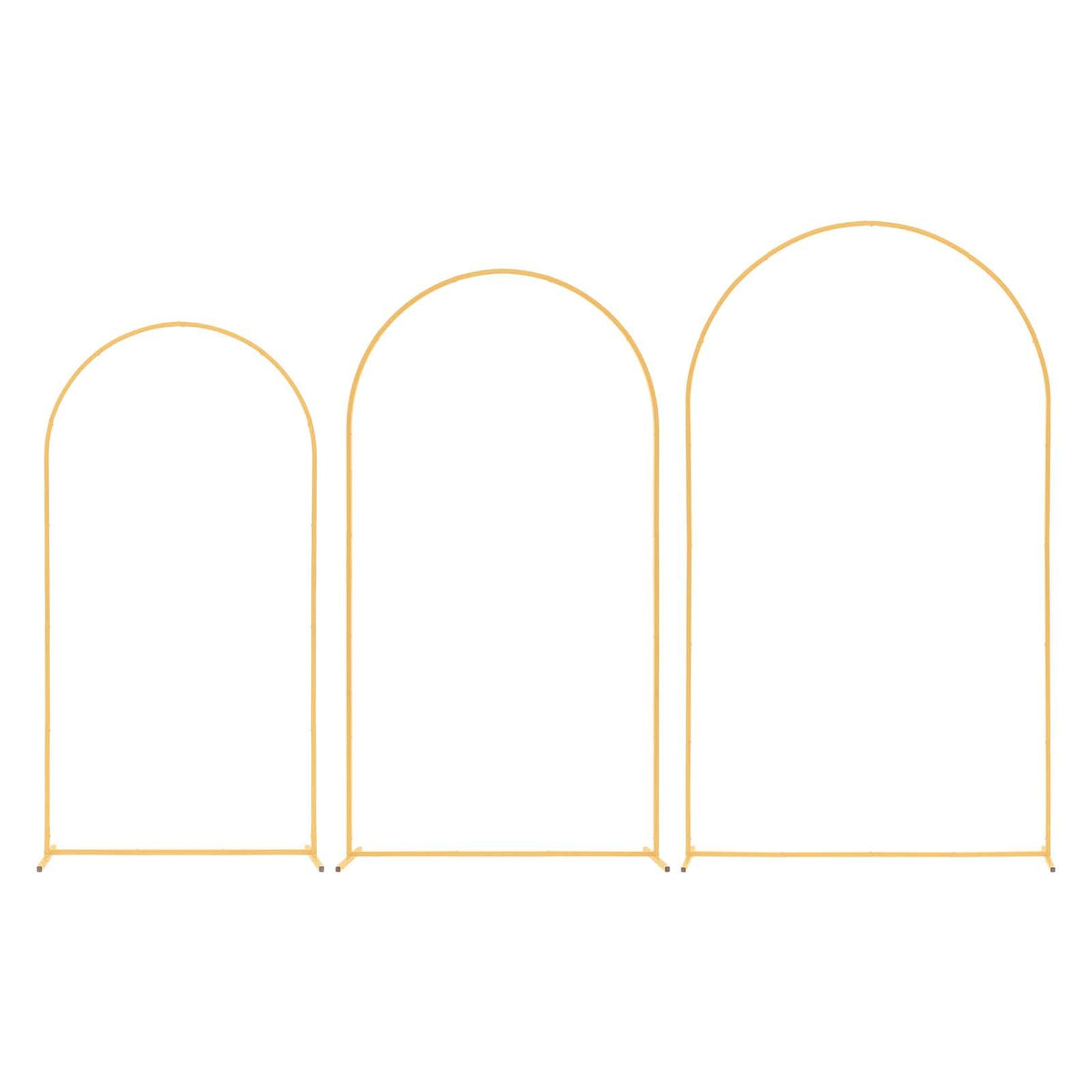 Arch Backdrop Stand, Set of 3, 2.4/2.2/2 m, Stable Structure, Easy Assembly, Gold Metal Arch Backdrop Stand for Wedding, Birthday Party, Graduation, Holiday Celebration, and Ceremony Decoration