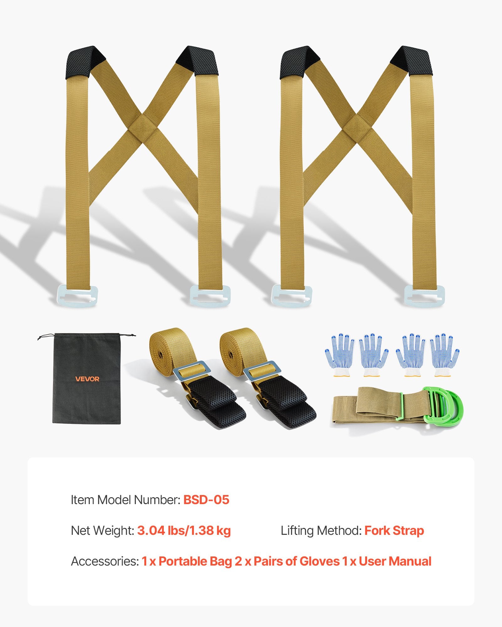 Test Kits: VEVOR Moving Straps, 2-Person Lifting and Moving System with 2 Harness Straps, 2 Load-bearing Straps & 1 Handheld Strap, Adjustable Lifting Shoulder Straps Move Furniture Appliances Mattresses