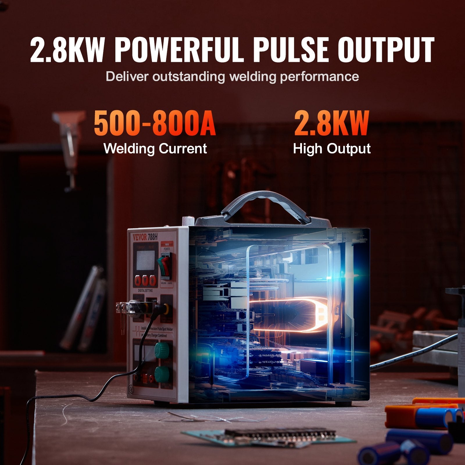 Automotive Repair & Speciality Tools: VEVOR Battery Spot Welder 788H Pulse Welder & Battery Charger 2 Welding Modes