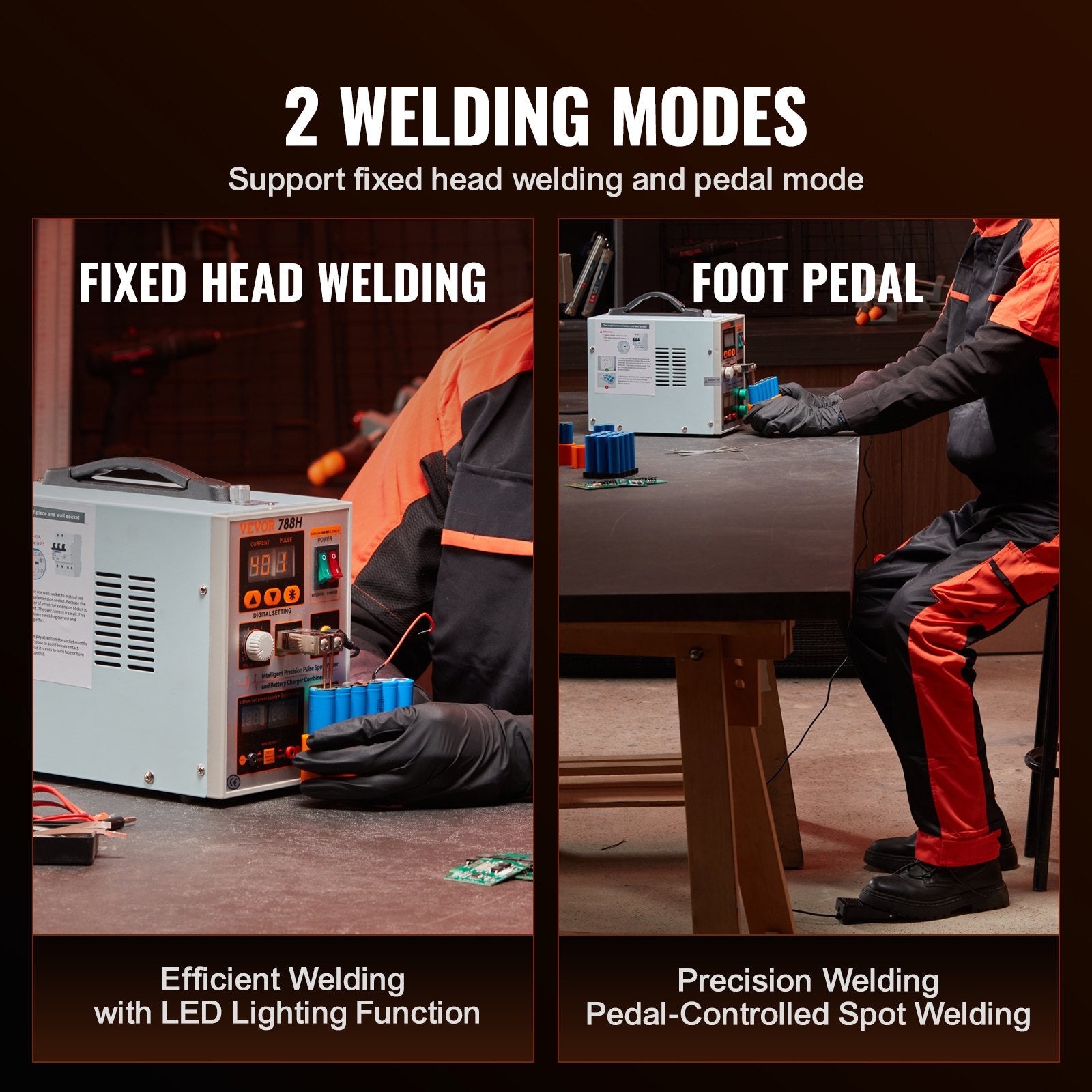 Automotive Repair & Speciality Tools: VEVOR Battery Spot Welder 788H Pulse Welder & Battery Charger 2 Welding Modes