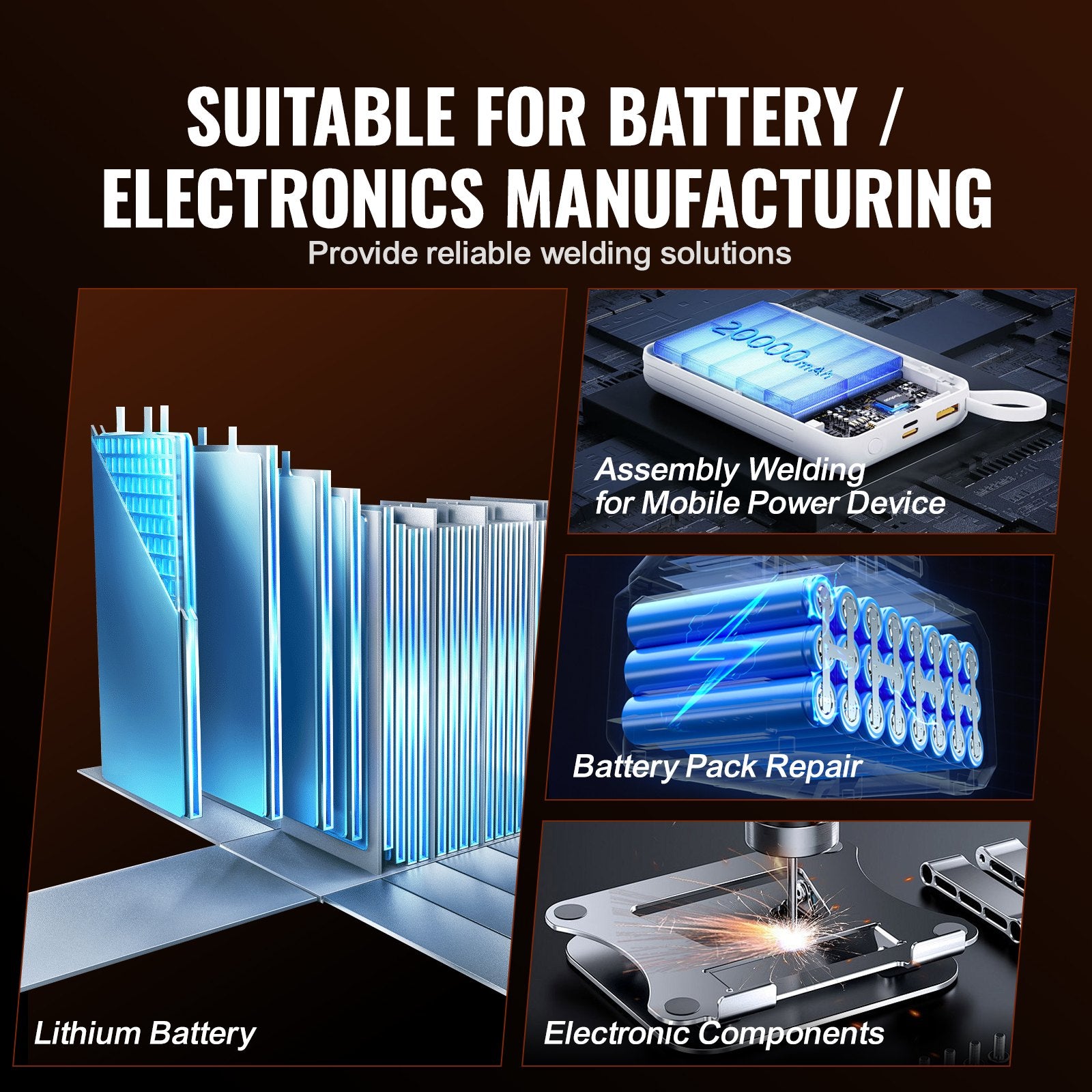 Automotive Repair & Speciality Tools: VEVOR Battery Spot Welder 788H Pulse Welder & Battery Charger 2 Welding Modes