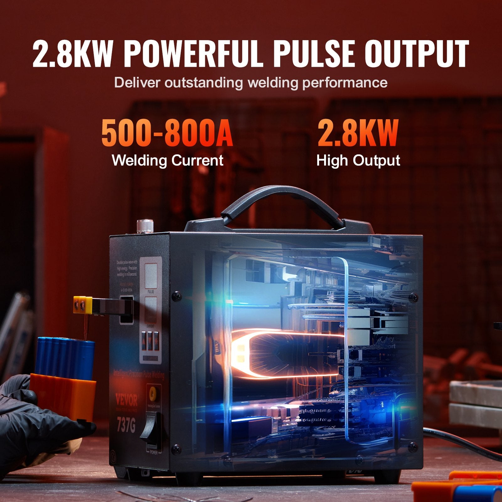 Gardening Tools: VEVOR Spot Welder, 737G Pulse Spot Welder, Portable High-Power Welding Machine Soldering Station with 2 Welding Modes and LED Lighting for 0.12mm Pure Nickel