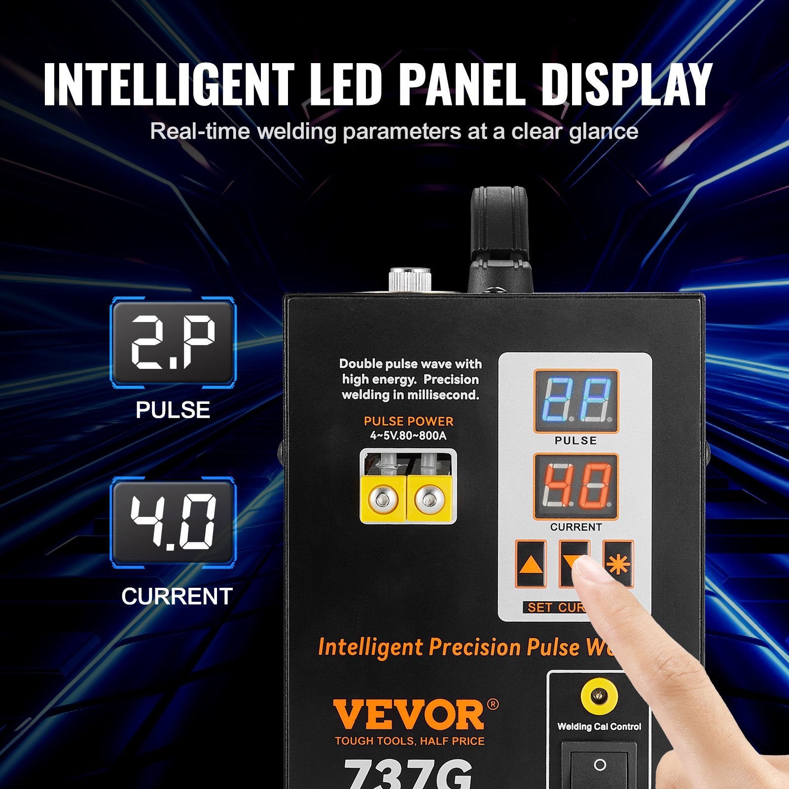 Gardening Tools: VEVOR Spot Welder, 737G Pulse Spot Welder, Portable High-Power Welding Machine Soldering Station with 2 Welding Modes and LED Lighting for 0.12mm Pure Nickel