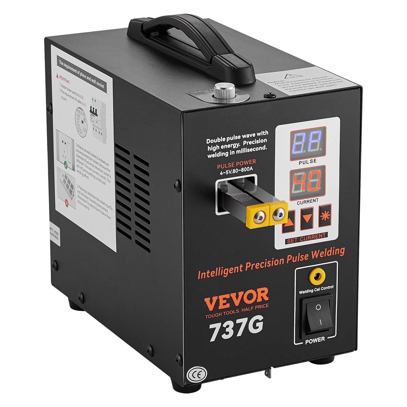 Gardening Tools: VEVOR Spot Welder, 737G Pulse Spot Welder, Portable High-Power Welding Machine Soldering Station with 2 Welding Modes and LED Lighting for 0.12mm Pure Nickel