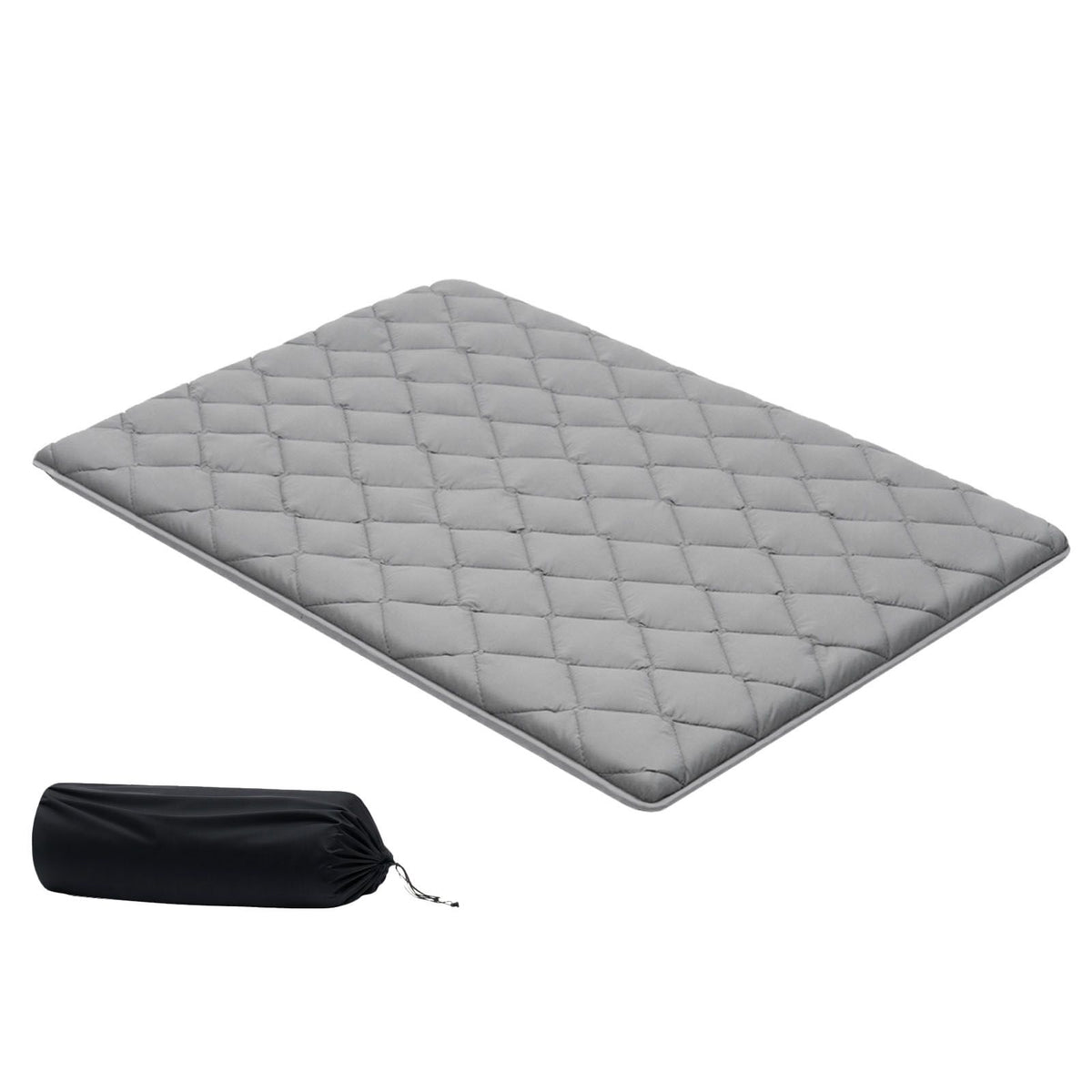 Japanese Tatami Mat, Full Size Foldable Japanese Tatami Mattress, Futon Mattress with Storage Bag & Fastener, 9-Layer Floor Mat for Sleeping, Dorm, Meditation, Yoga, 2032 x 1372 x 89 mm, Gray