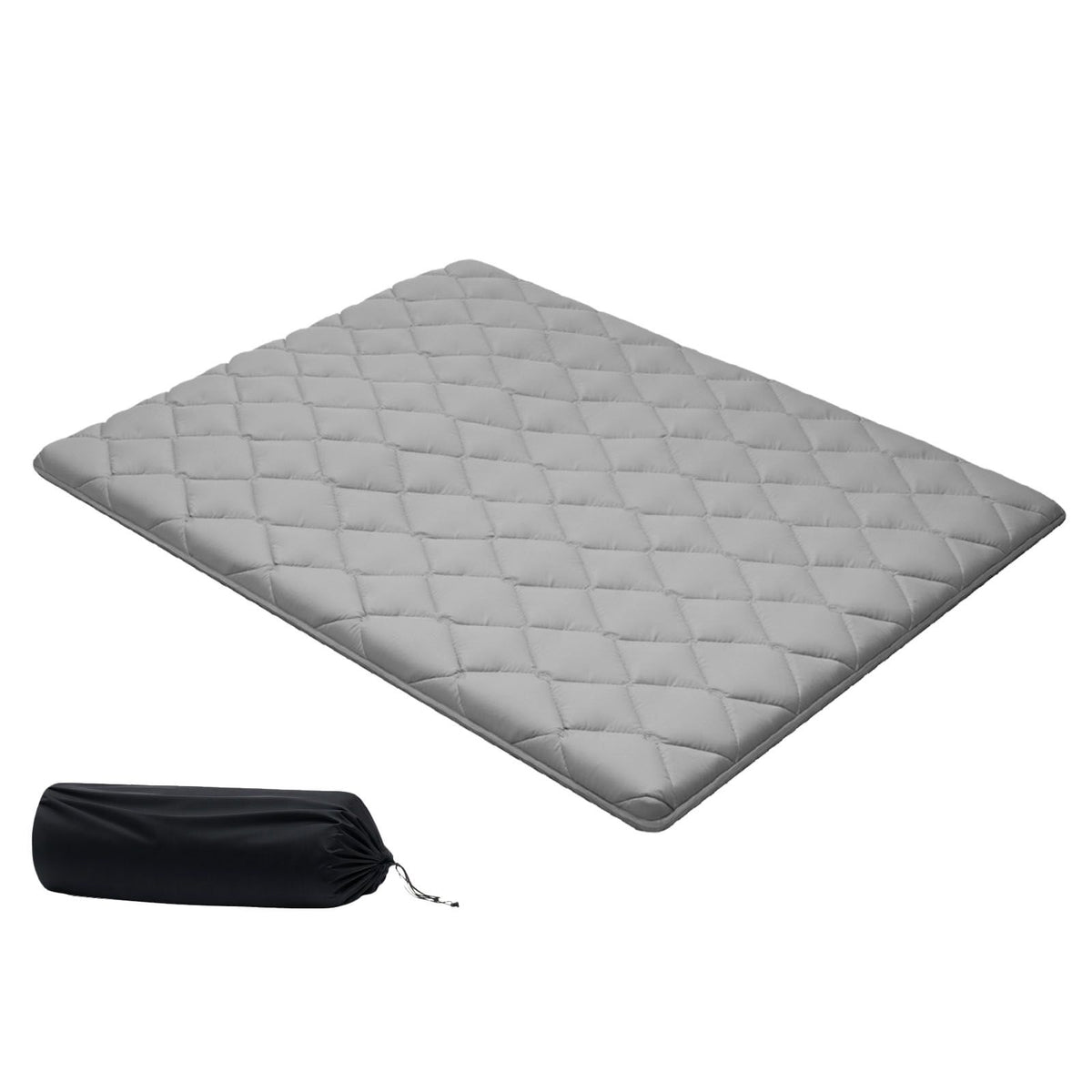 Japanese Tatami Mat, Queen Size Foldable Japanese Tatami Mattress, Futon Mattress with Storage Bag & Fastener, 9-Layer Floor Mat for Sleeping, Dorm, Meditation, Yoga, 2032 x 1524 x 63.5 mm, Gray