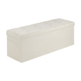 Beds & Bed Frames: VEVOR Foldable Storage Ottoman Bench, End of Bed Bench with Side Bags, Folding Upholstered Storage Chest Supports 660 lbs, Linen Bed Ottoman with Large Space for Living Room, Bedroom, Entryway, Beige