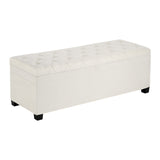 Beds & Bed Frames: VEVOR Storage Ottoman Bench, Button-Tufted End of Bed Bench with Side Bags, Flip-up Upholstered Storage Chest with Metal Frame, Linen Bed Ottoman for Living Room, Bedroom, Entryway, Office, Beige