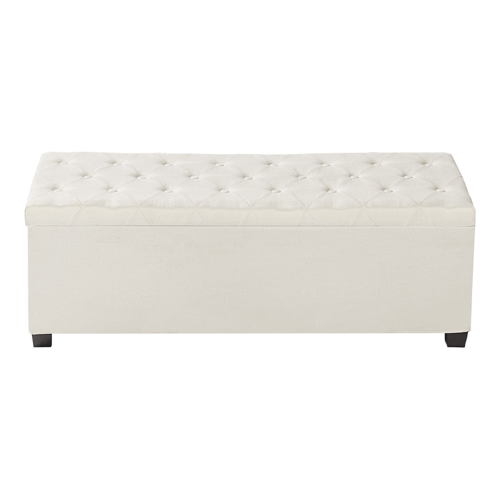 Beds & Bed Frames: VEVOR Storage Ottoman Bench, Button-Tufted End of Bed Bench with Side Bags, Flip-up Upholstered Storage Chest with Metal Frame, Linen Bed Ottoman for Living Room, Bedroom, Entryway, Office, Beige