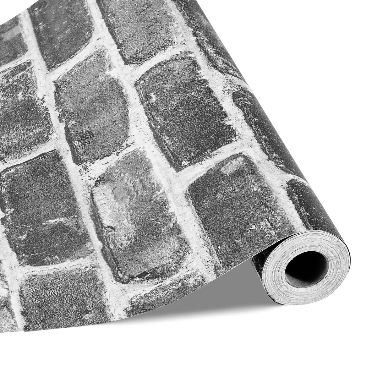 Peel and Stick Wallpaper, 45cm x 10m Contact Paper Gray Brick Waterpoof Self Adhesive, Easy to Clean & Peel Wall Decorative Vinyl Roll for Bedroom Kitchen Office Bathroom Desk