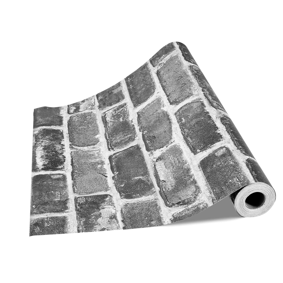 Peel and Stick Wallpaper, 45cm x 10m Contact Paper Gray Brick Waterpoof Self Adhesive, Easy to Clean & Peel Wall Decorative Vinyl Roll for Bedroom Kitchen Office Bathroom Desk