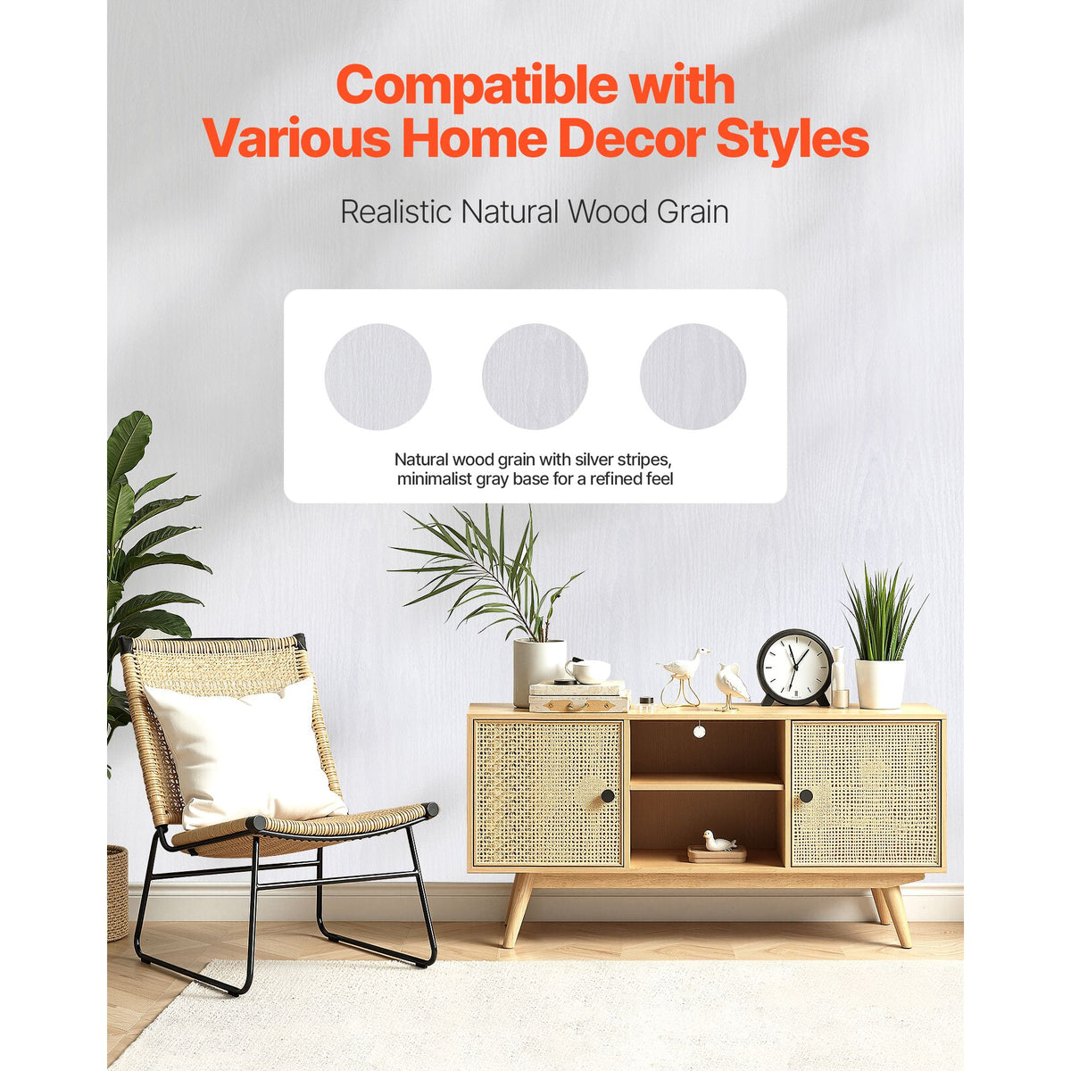 Peel and Stick Wallpaper, 45cm x 10m Contact Paper White Wood Grain Waterpoof Self Adhesive, Easy to Clean & Peel Wall Decorative Vinyl Roll for Bedroom Kitchen Office Bathroom Desk