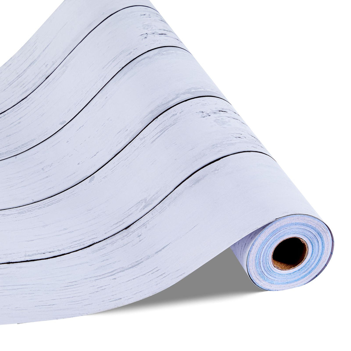 Peel and Stick Wallpaper, 45cm x 12m Contact Paper White Wood Textured Waterpoof Self Adhesive, Easy to Clean & Peel Wall Decorative Vinyl Roll for Bedroom Kitchen Office Bathroom Desk