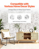 Dog Collars, Leads & Harnesses: VEVOR Peel and Stick Wallpaper, 45cm x 10m Contact Paper White Line Art Botanical Floral Waterpoof Self Adhesive, Easy to Clean Wall Decorative Vinyl Roll for Bedroom Kitchen Office Bathroom