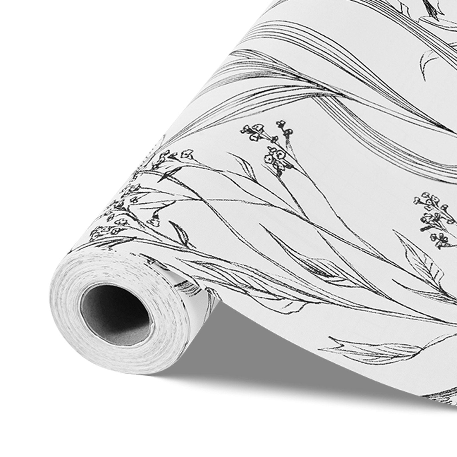 Dog Collars, Leads & Harnesses: VEVOR Peel and Stick Wallpaper, 45cm x 10m Contact Paper White Line Art Botanical Floral Waterpoof Self Adhesive, Easy to Clean Wall Decorative Vinyl Roll for Bedroom Kitchen Office Bathroom