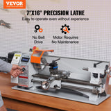 Speciality Appliances: VEVOR Mini Metal Lathe Machine, 180 x 400 mm, 800W Precision Benchtop Power Metal Lathe, 150-2500 RPM Continuously Variable Speed, with 3-jaw Metal Chuck Tool Box for Processing Precision Parts