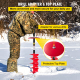 Building Materials: VEVOR Ice Drill Auger, 8"" Diameter Nylon Ice Auger, 39"" Length Ice Auger Bit,Auger Drill with 11.8"" Extension Rod,Auger Bit with Drill Adapter,Top Plate & Blade Guard for Ice Fishing Ice Burrowing