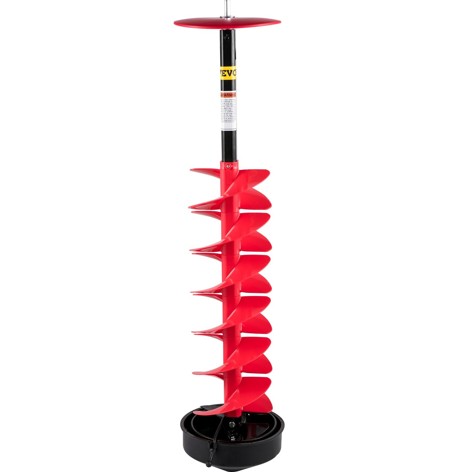 Ice Drill Auger, 8"" Diameter Nylon Ice Auger, 39"" Length Ice Auger Bit,Auger Drill with 11.8"" Extension Rod,Auger Bit with Drill Adapter,Top Plate & Blade Guard for Ice Fishing Ice Burrowing