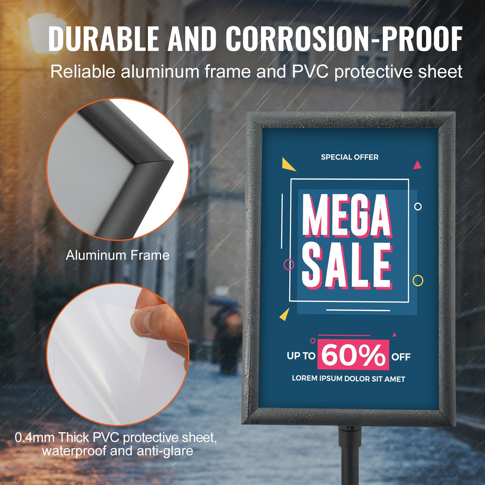 Speaker Accessories: VEVOR Pedestal Sign Holder Adjustable Poster Stand 11 x 17 Inch Metal Base
