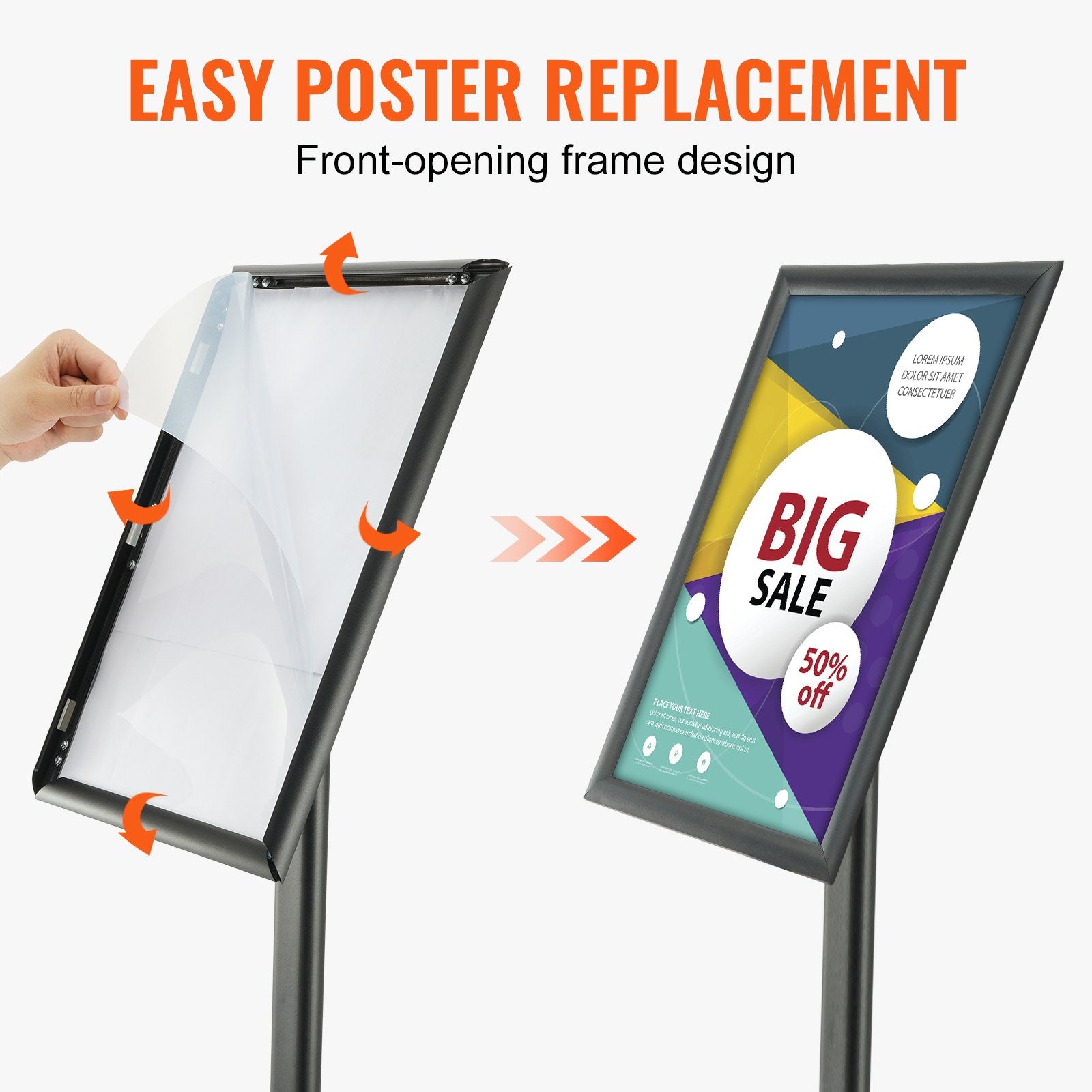 Speaker Accessories: VEVOR Pedestal Sign Holder Adjustable Poster Stand 11 x 17 Inch Metal Base
