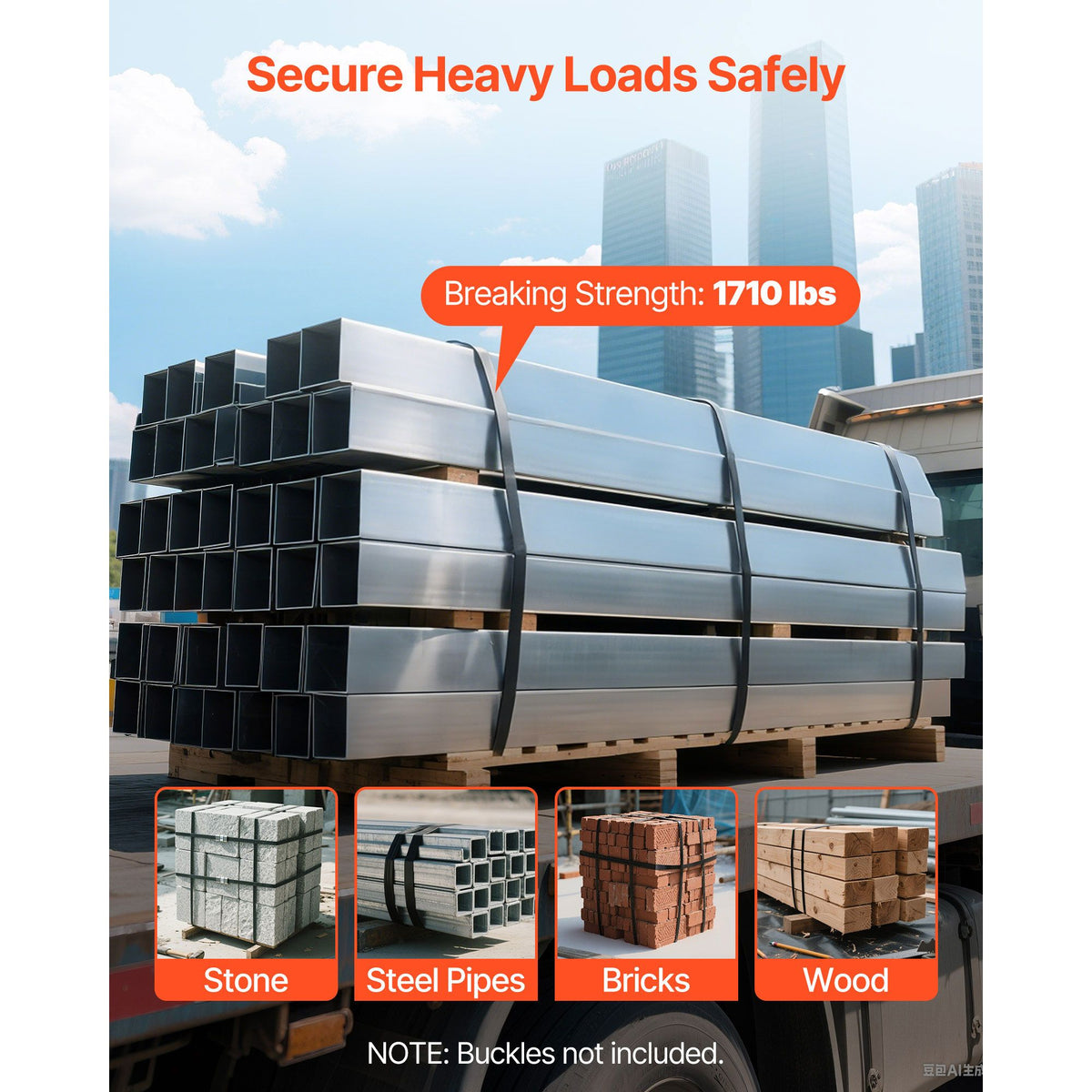 Steel Strapping Coil, 19 mm x 0.55 mm x 91 m, Metal Strapping Banding Roll Withstands Harsh Environment, 775.6 kg Break Strength, Heavy Duty Banding Pallet Strap Coil for Pallet Packing