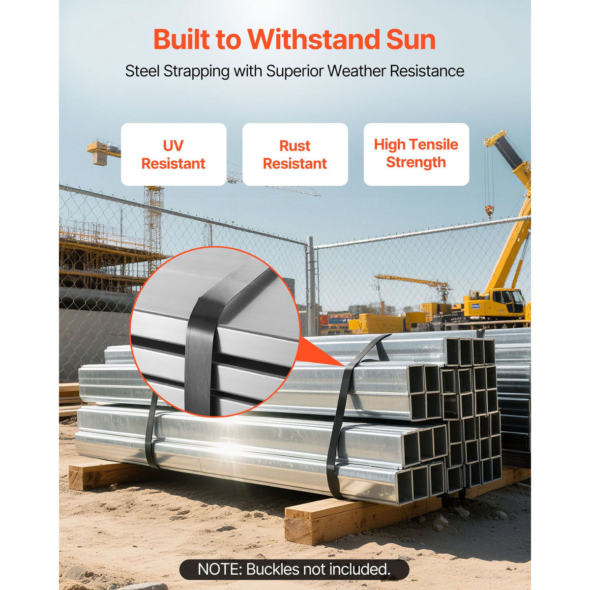 Steel Strapping Coil, 19 mm x 0.55 mm x 91 m, Metal Strapping Banding Roll Withstands Harsh Environment, 775.6 kg Break Strength, Heavy Duty Banding Pallet Strap Coil for Pallet Packing