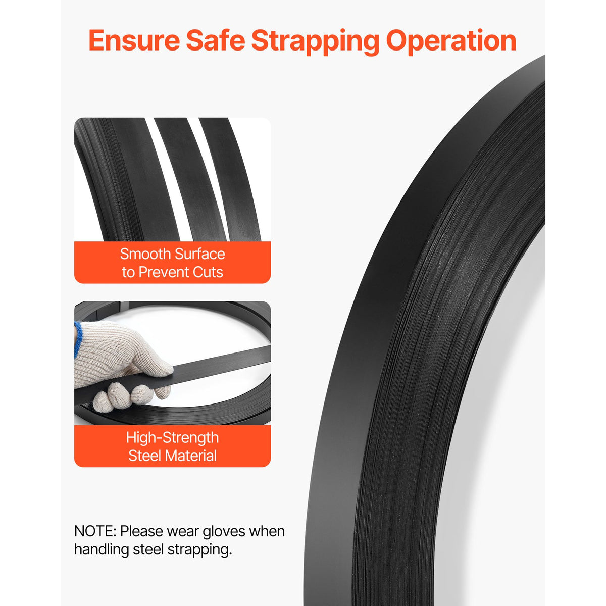Steel Strapping Coil, 19 mm x 0.55 mm x 91 m, Metal Strapping Banding Roll Withstands Harsh Environment, 775.6 kg Break Strength, Heavy Duty Banding Pallet Strap Coil for Pallet Packing