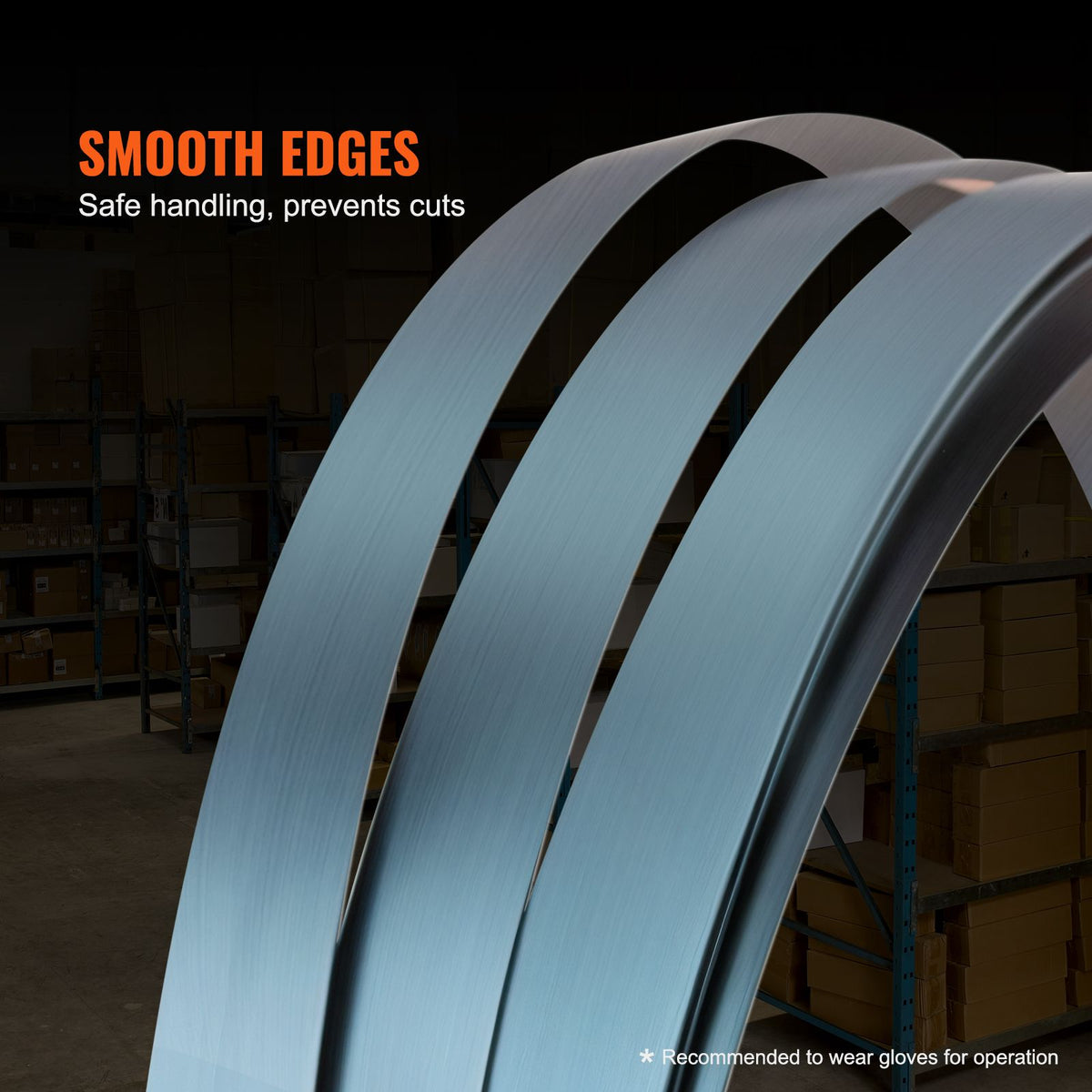 Packaging Steel Strapping Roll, 500 m Length x 19 mm Width x 0.55 mm Thickness, 770 kg Break Strength, Heavy Duty Banding Pallet Strap Coil, Portable Strong Banding Packing Metal Straps, Black