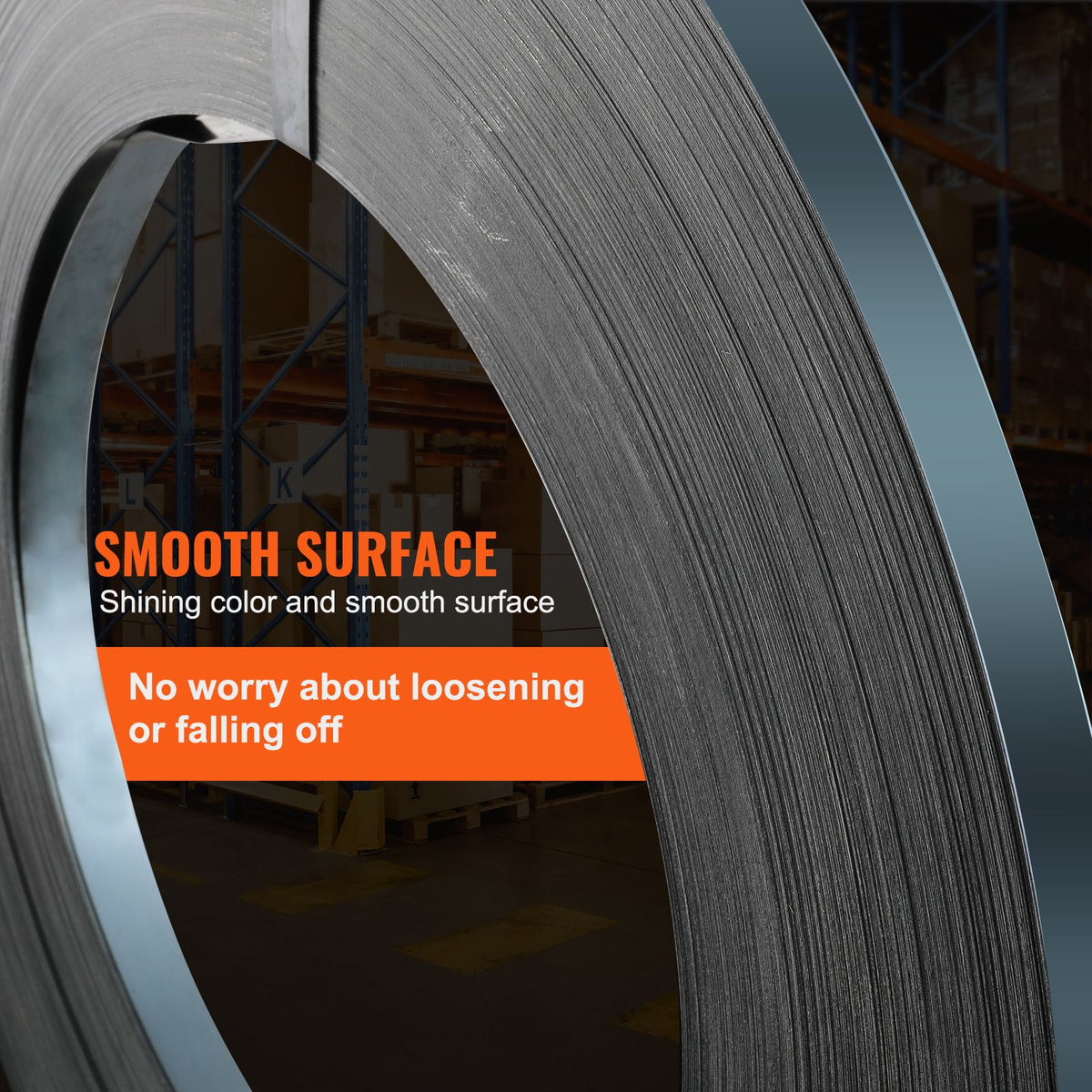 Packaging Steel Strapping Roll, 500 m Length x 19 mm Width x 0.55 mm Thickness, 770 kg Break Strength, Heavy Duty Banding Pallet Strap Coil, Portable Strong Banding Packing Metal Straps, Black