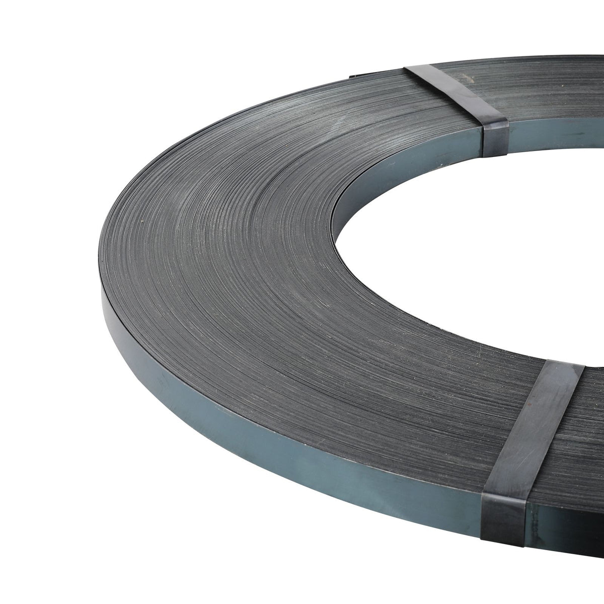 Packaging Steel Strapping Roll, 500 m Length x 19 mm Width x 0.55 mm Thickness, 770 kg Break Strength, Heavy Duty Banding Pallet Strap Coil, Portable Strong Banding Packing Metal Straps, Black