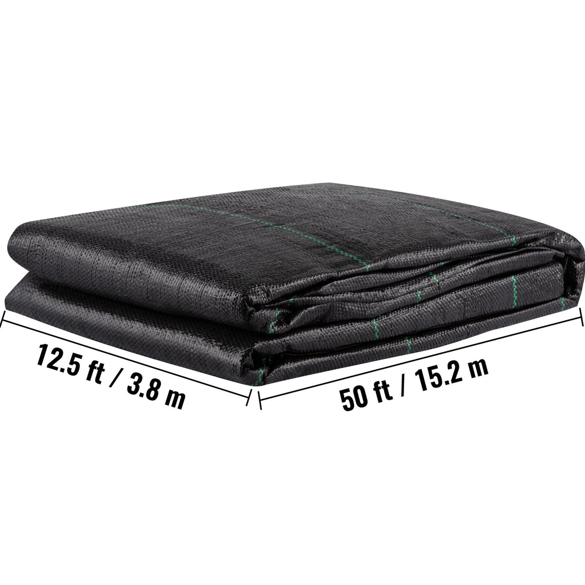 Geotextile Fabric, 3.8 x 15.2 m 3.5oz Woven PP Driveway Drain Cloth with 600lbs Tensile Strength, Heavy Duty Underlayment for Soil Stabilization, Landscaping, Weed Barrier,