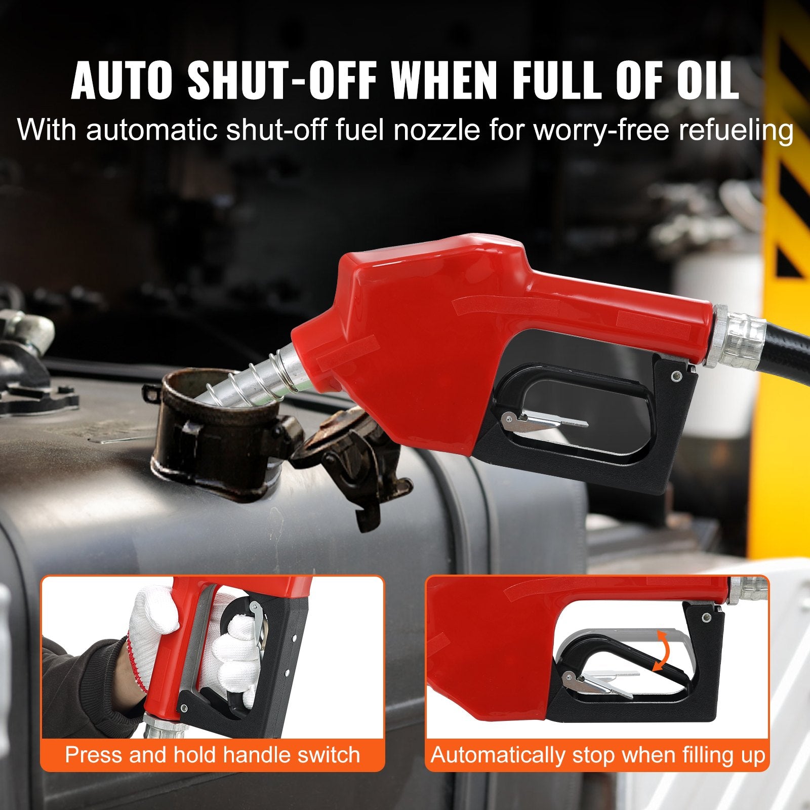 Fuel & Exhaust: VEVOR Fuel Transfer Pump, 12V DC, 10 GPM, 8 m Lift, Portable Electric Diesel Transfer Extractor Pump Kit with Automatic Shut-off Nozzle, Delivery & Suction Hose for Diesel, Kerosene, Transformer Oil