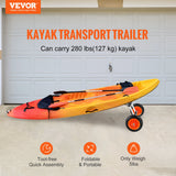 Boating Accessories: VEVOR Adjustable Kayak Cart Canoe Boat Carrier 280lbs Load with 10'' Solid Tires