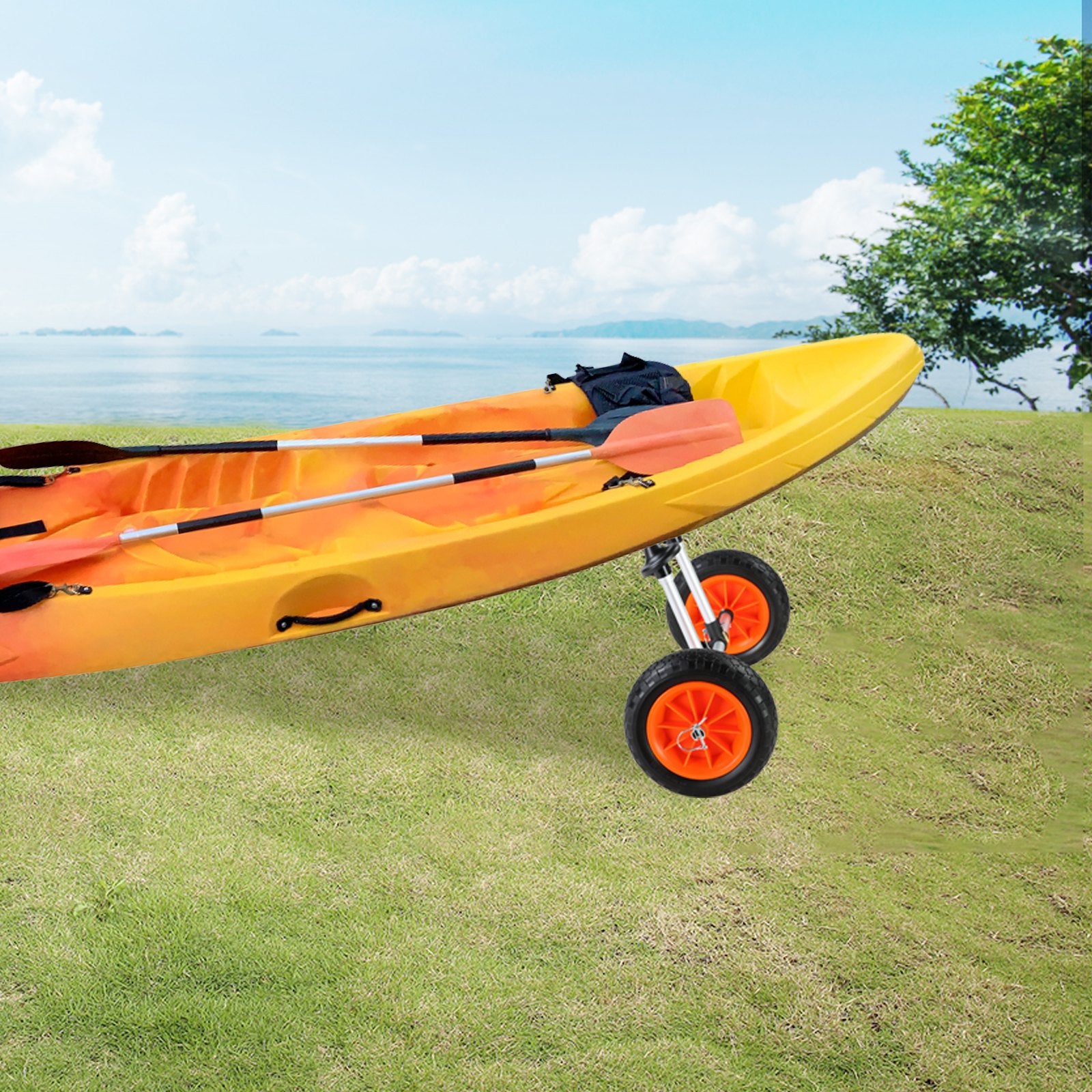 Boating Accessories: VEVOR Adjustable Kayak Cart Canoe Boat Carrier 280lbs Load with 10'' Solid Tires