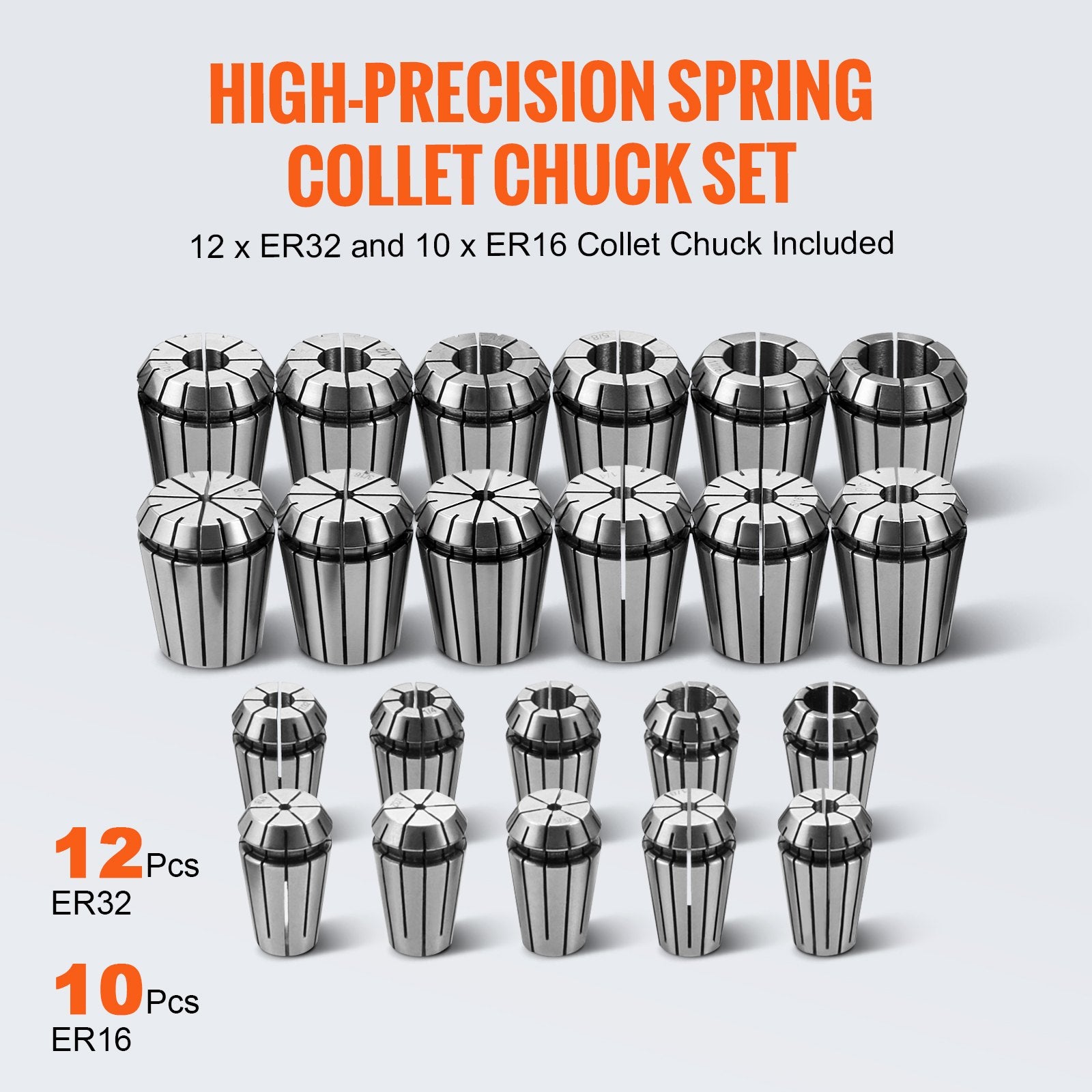 Tool Clamps & Vices: VEVOR CAT40 Collet Holder ER 16/32 Collet Set, 35 PCs, SLN FMB ER16/32 APU Tool Holders Spring Steel Collet Chucks with 10 Pull Studs and 3 Wrenches, for Milling Machine Drill Presses Boring Machine