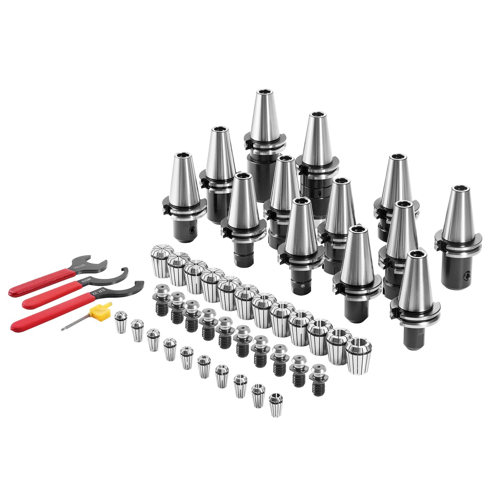 Tool Clamps & Vices: VEVOR CAT40 Collet Holder ER 16/32 Collet Set, 35 PCs, SLN FMB ER16/32 APU Tool Holders Spring Steel Collet Chucks with 10 Pull Studs and 3 Wrenches, for Milling Machine Drill Presses Boring Machine