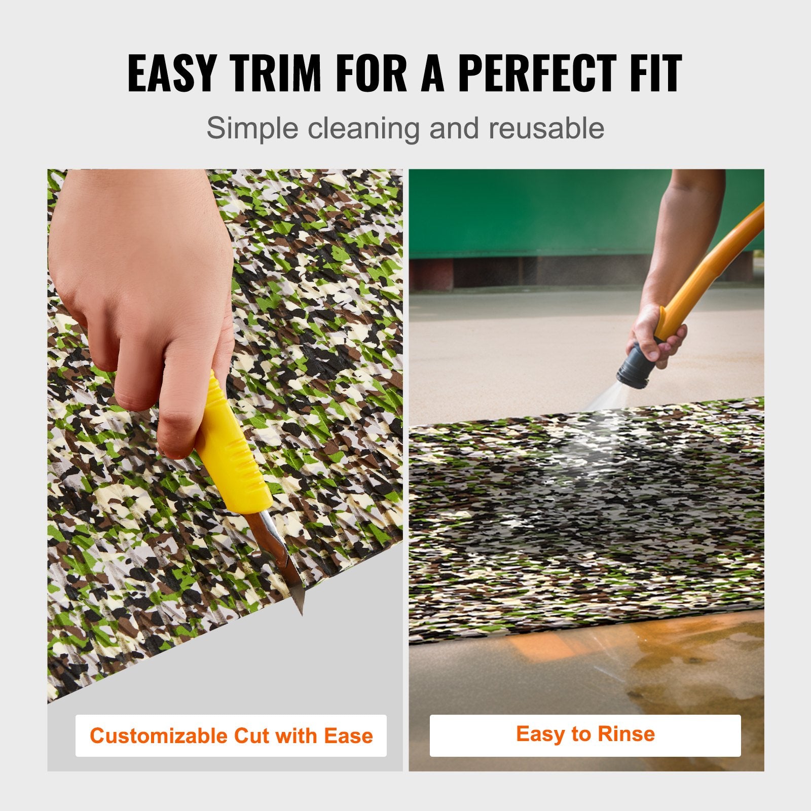 Boating Accessories: VEVOR Boat Flooring, EVA Foam Boat Decking 94.5" x 23.6", Non-Slip Self-Adhesive Flooring, 31.1sq.ft 2 Rolls of Marine Carpet for Boats, Yacht, Pontoon, Kayak Decking