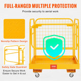 Weightlifting Machines & Racks: VEVOR Forklift Safety Cage, 544 kg Load Capacity, 92 x 92 cm Folding Forklift Work Platform with Lockable Swivel Wheels, Drain Hole, and Device Chain, Holds 1 to 2 Adults, Perfect for Aerial Work