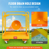 Weightlifting Machines & Racks: VEVOR Forklift Safety Cage, 544 kg Load Capacity, 92 x 92 cm Folding Forklift Work Platform with Lockable Swivel Wheels, Drain Hole, and Device Chain, Holds 1 to 2 Adults, Perfect for Aerial Work