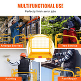 Weightlifting Machines & Racks: VEVOR Forklift Safety Cage, 544 kg Load Capacity, 92 x 92 cm Folding Forklift Work Platform with Lockable Swivel Wheels, Drain Hole, and Device Chain, Holds 1 to 2 Adults, Perfect for Aerial Work
