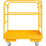 Weightlifting Machines & Racks: VEVOR Forklift Safety Cage, 544 kg Load Capacity, 92 x 92 cm Folding Forklift Work Platform with Lockable Swivel Wheels, Drain Hole, and Device Chain, Holds 1 to 2 Adults, Perfect for Aerial Work